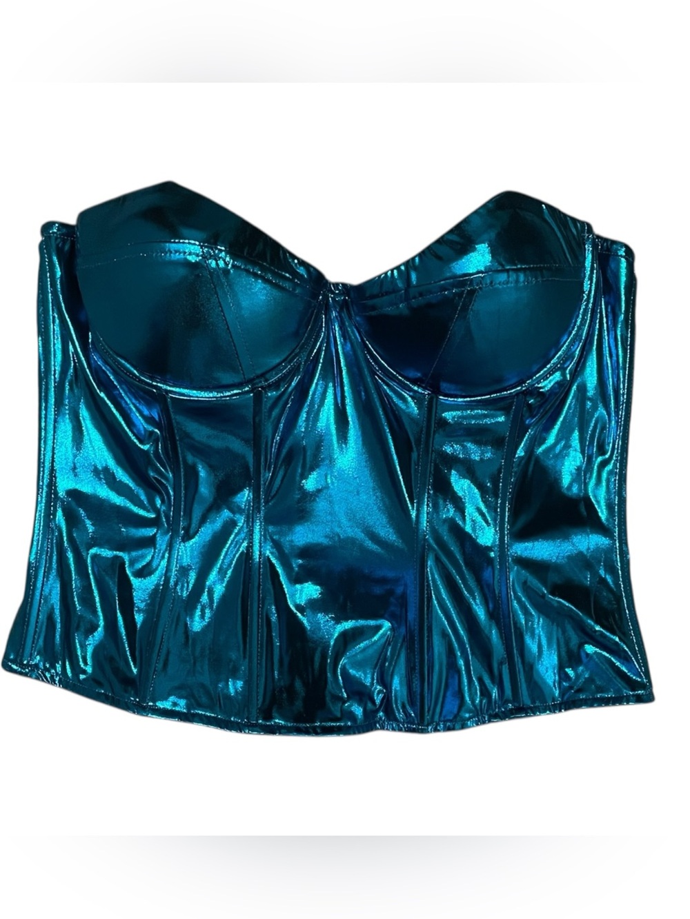 Fashion Nova Your Love Metallic Corset Top
